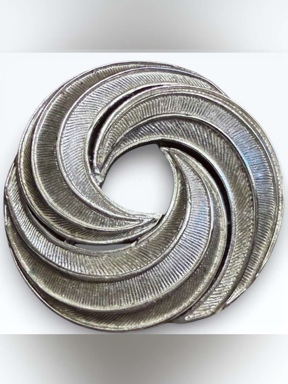 Vintage Trifari Silver-Tone Swirl Brooch